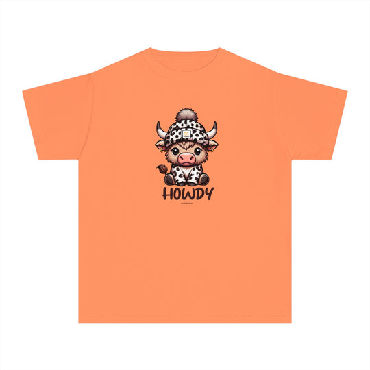 A kids' tee featuring a cartoon cow design, ideal for active days. Made of soft combed ring-spun cotton for comfort and agility. Classic fit, light fabric, perfect for playtime or study sessions.