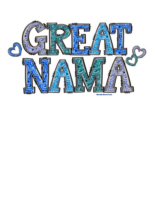 A unisex heavy blend crewneck sweatshirt, the Great Nama Crew, offers comfort and style. Features ribbed knit collar, no itchy side seams, 50% cotton, 50% polyester, medium-heavy fabric, loose fit, and true-to-size.