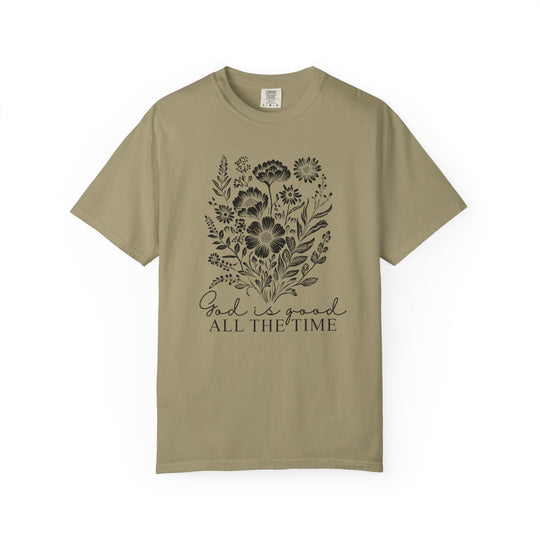 God is Good All the Time Tee with relaxed fit, durable double-needle stitching, and crew neckline, made from soft, 100% ring-spun cotton.