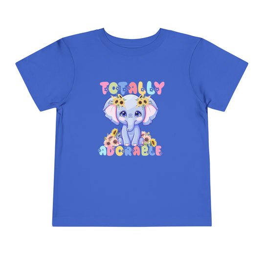 Totally Adorable Toddler Tee made of 100% Airlume cotton, showcasing a comfortable design with a tear-away label, perfect for everyday wear for toddlers.