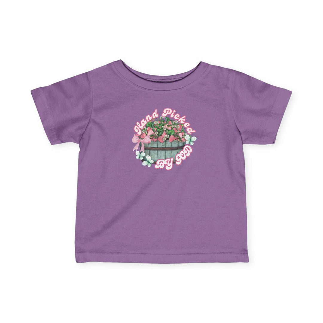Hand Picked by GOD Baby Tee: Infant jersey tee with side seams, ribbed knitting, and taped shoulders for comfort and durability. Available in multiple sizes.