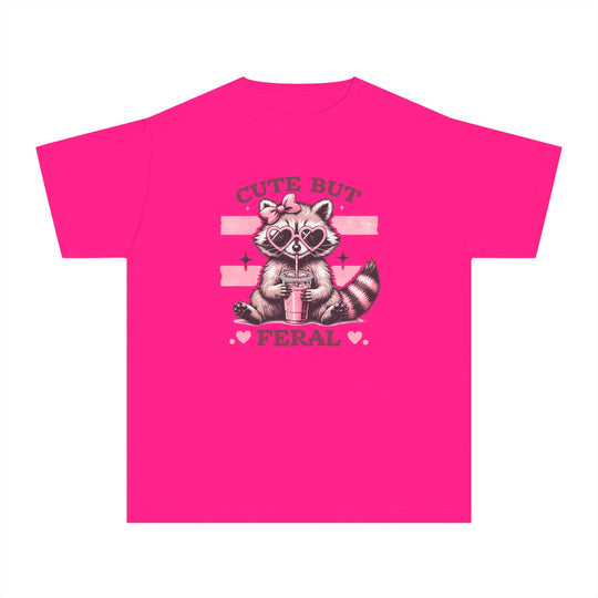 Cute but Feral Kids Tee: Classic fit, soft-washed garment-dyed cotton shirt designed for kids' comfort and agility, perfect for school or play.