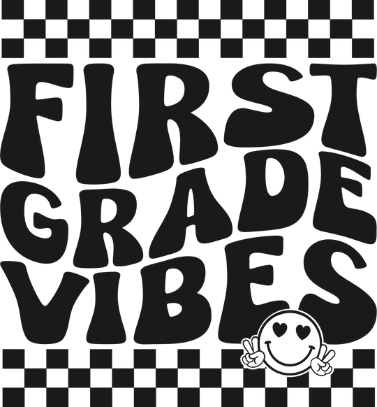 A black and white graphic tee for kids featuring a smiley face, letters p, r, g, and b, and a tower. 100% cotton, light fabric, tear-away label, classic fit. Perfect for everyday wear.