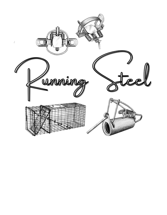 A Running Steel Tee featuring a group of metal objects, a cage, and a mouse trap sketch. Premium fit, 100% combed cotton, light fabric, tear-away label. Ideal for workouts or daily wear. Sizes XS to 4XL.