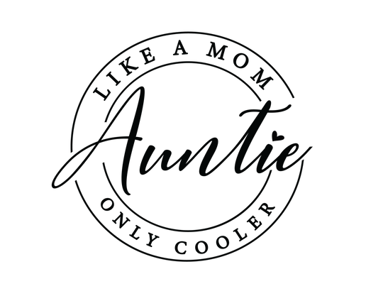 Auntie Hoodie featuring a black and white logo design, made from a plush cotton-polyester blend with a kangaroo pocket and matching drawstring hood.