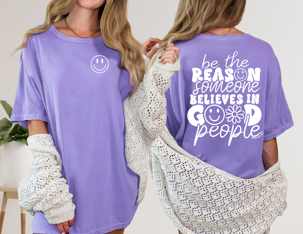 A relaxed fit Be the reason Tee made of 100% ring-spun cotton, featuring a soft-washed, garment-dyed fabric for coziness. Double-needle stitching for durability and seamless design for a tubular shape.