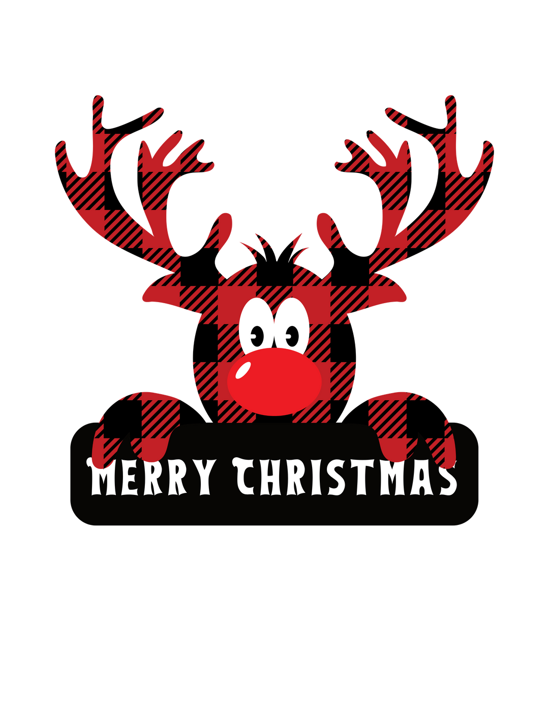 Merry Christmas Buffalo Plaid Long Sleeve Onesie