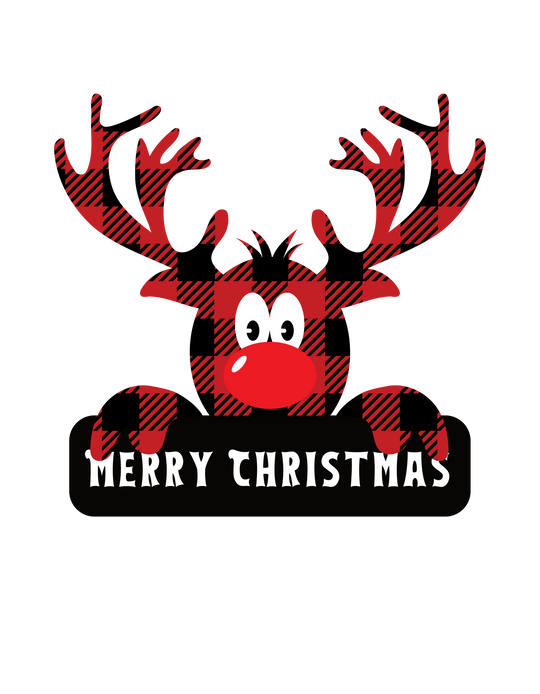 Merry Christmas Buffalo Plaid Long Sleeve Onesie