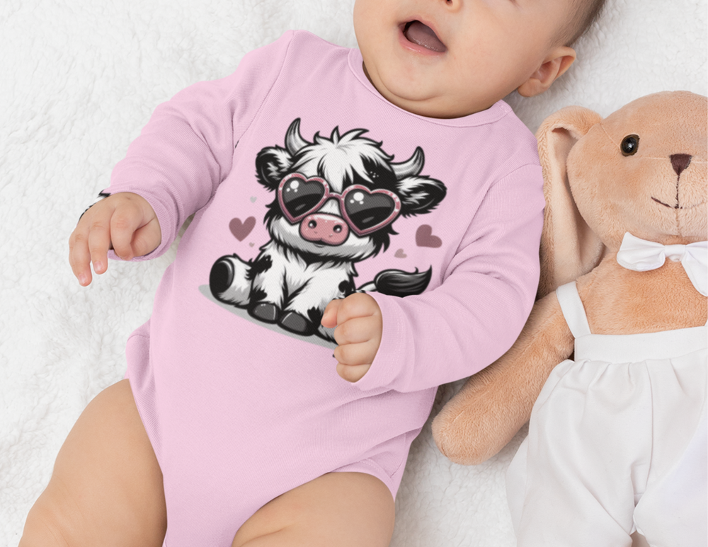 Cute Cow Long Sleeve Onesie