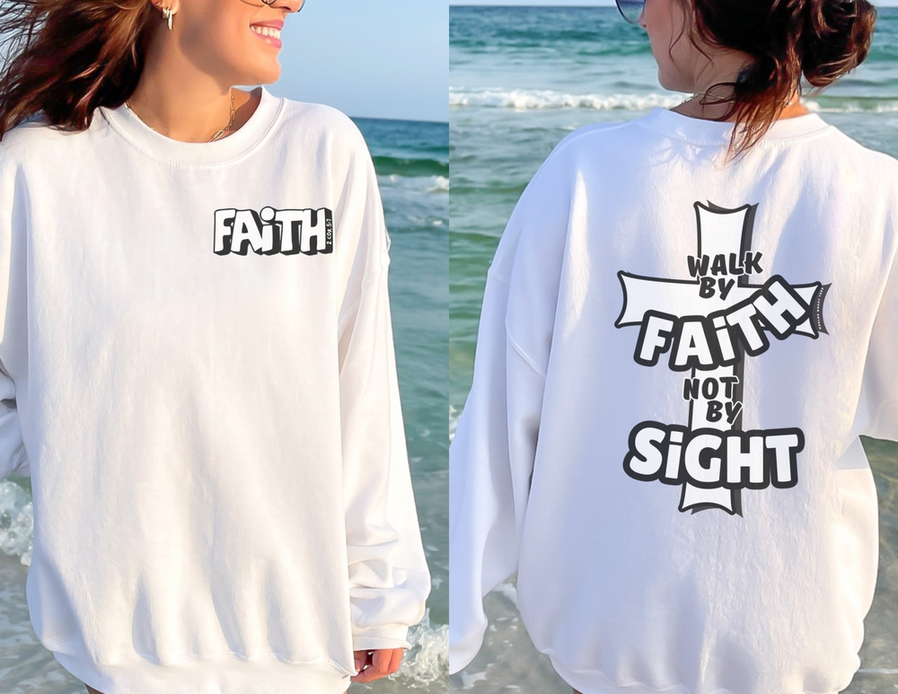 A unisex heavy blend crewneck sweatshirt featuring a white cross design with black text, ideal for comfort in any situation. Made from 50% Cotton 50% Polyester, with ribbed knit collar and no itchy side seams. Sizes from S to 5XL.