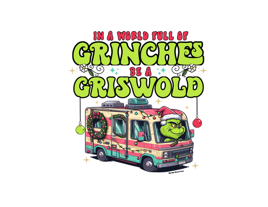 A cozy unisex crewneck sweatshirt featuring a cartoon van with a Grinch, embodying the Be a Griswold Crew spirit. Made of 50% cotton and 50% polyester, with ribbed knit collar and loose fit.