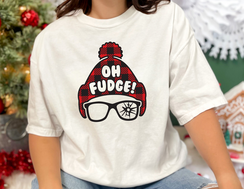 A unisex jersey tee featuring the Oh Fudge Tee design. Made of 100% Airlume combed cotton, with ribbed knit collars and taping on shoulders for durability. Retail fit, light fabric.
