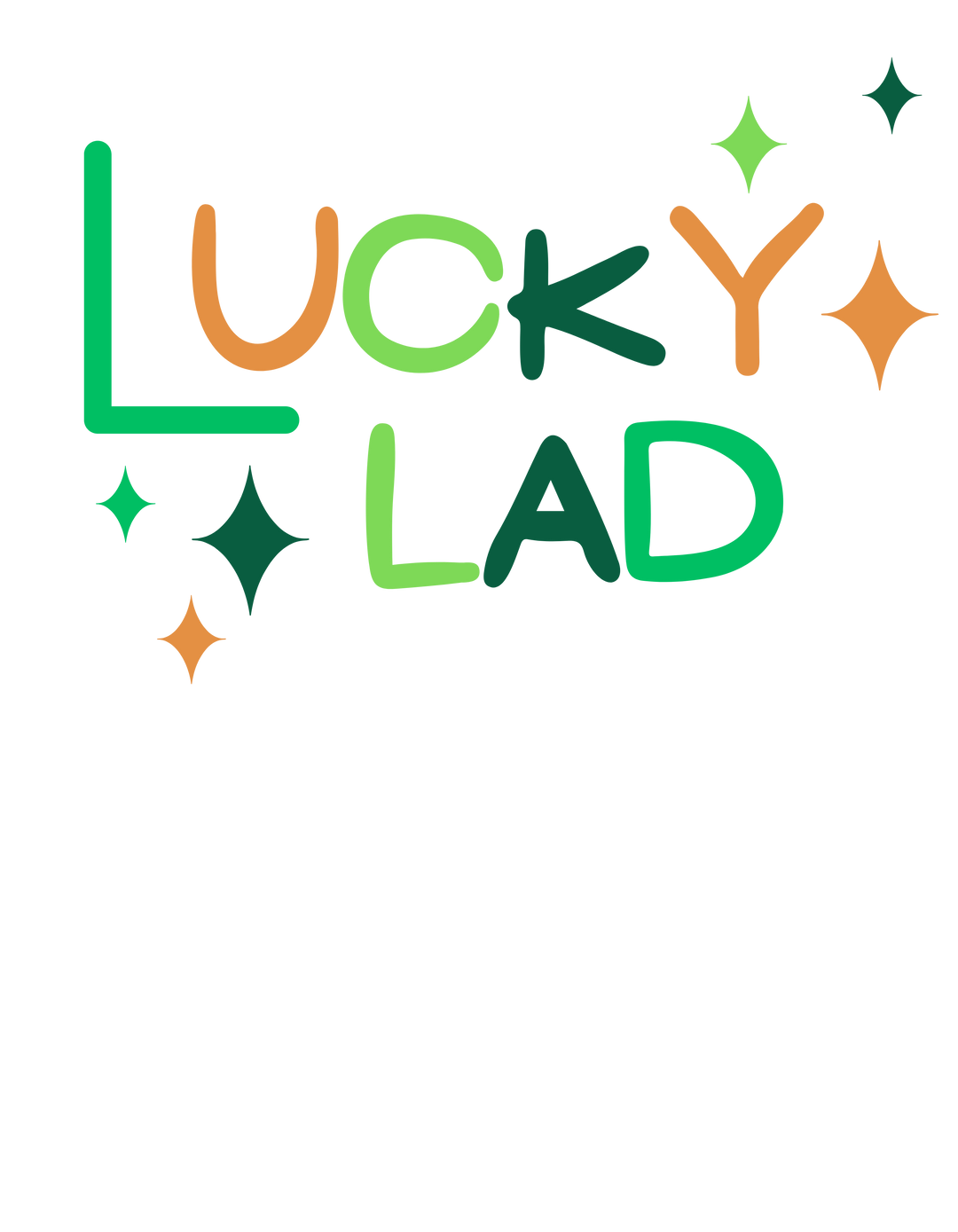 A Lucky Lad Onesie for infants, featuring a soft ring-spun cotton baby rib bodysuit with lap shoulders. Unisex fit, light fabric, tear-away label. Ideal for younglings' comfort and ease of dressing.