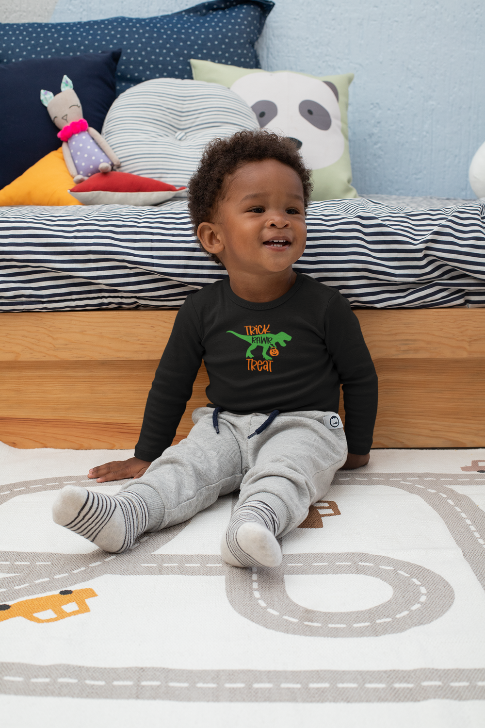 Trick Rawr Treat Long Sleeve Onesie