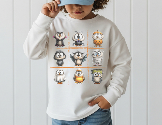 Tic-Tac-Toe Owls Toddler Long Sleeve Tee