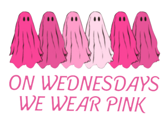 On Wednesday's We Wear Pink Ghost Toddler Crew