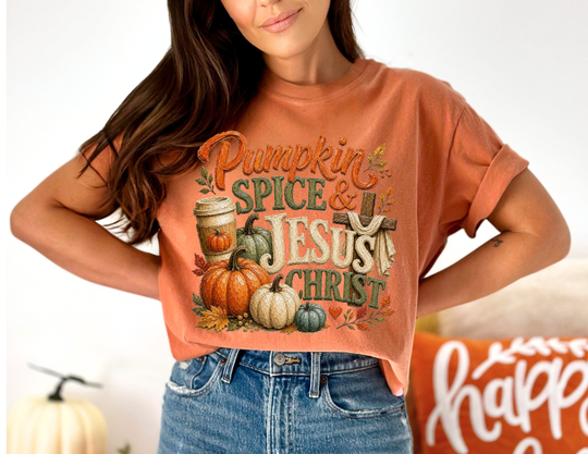 Pumpkin Spice and Jesus Christ Tee