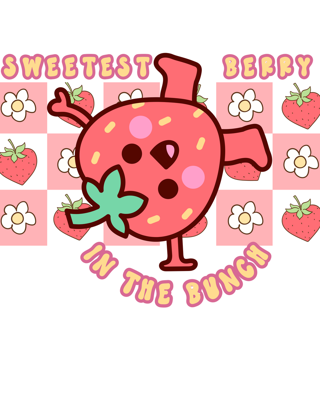 Sweetest Berry in the Bunch Baby Tee, featuring durable ribbed knitting and taped shoulders, designed for comfort and fit, perfect for infants aged 6 to 24 months.