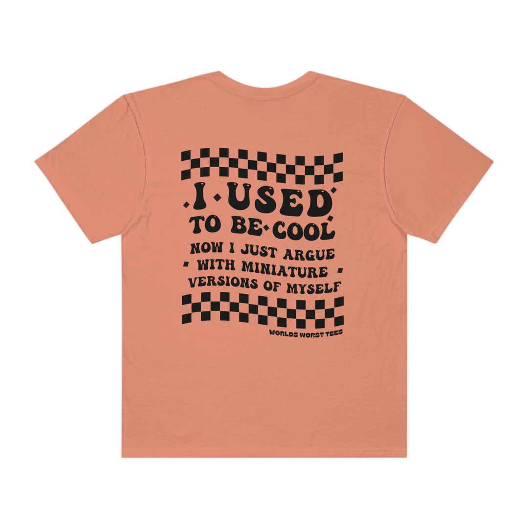 A back view of a relaxed fit, garment-dyed t-shirt made from 100% ring-spun cotton. Features double-needle stitching for durability and a seamless design for comfort. From Worlds Worst Tees, the I Used to Be Cool Mom Tee.