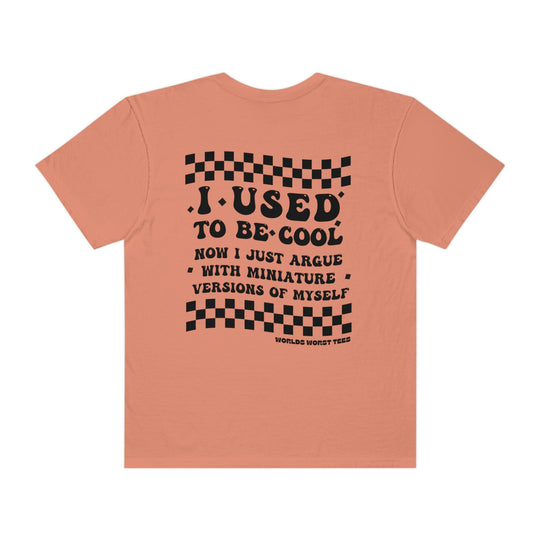 A back view of a relaxed fit, garment-dyed t-shirt made from 100% ring-spun cotton. Features double-needle stitching for durability and a seamless design for comfort. From Worlds Worst Tees, the I Used to Be Cool Mom Tee.