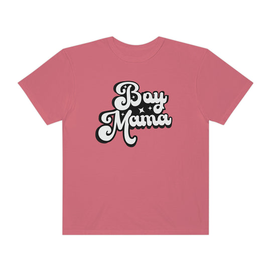 A relaxed fit Boy Mama Tee crafted from 100% ring-spun cotton. Garment-dyed for extra coziness, featuring double-needle stitching for durability and a seamless design for a tubular shape.