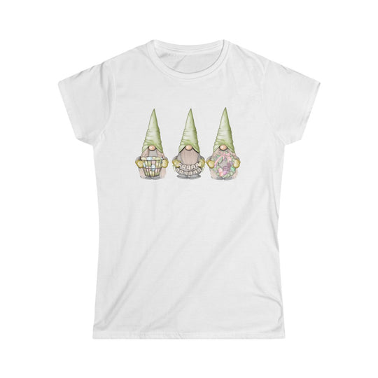 Happy Easter Gnomes-  Women's Softstyle Tee - huserdesigns