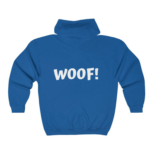 WOOF-  Unisex Heavy Blend™ Full Zip Hooded Sweatshirt - huserdesigns
