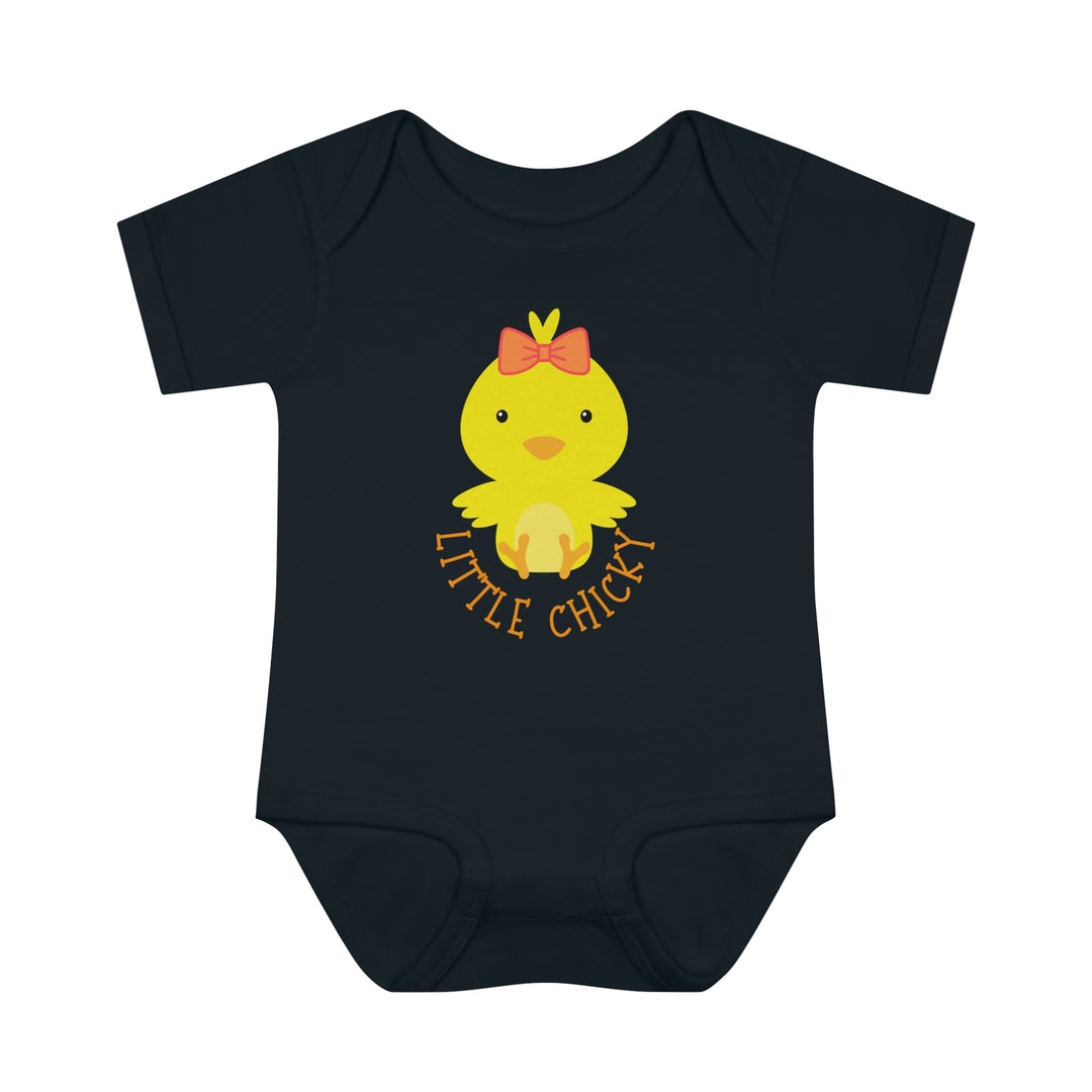 Infant Little Chicky Onesie with lap shoulders, made of soft ring-spun cotton. Unisex fit, light fabric, perfect for younglings. Ideal for comfort and ease of dressing.