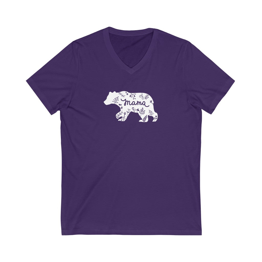 Mama Bear-  Short Sleeve V-Neck Tee - huserdesigns