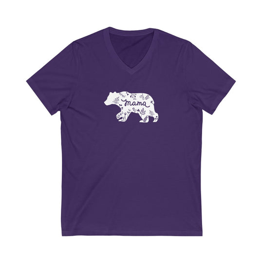 Mama Bear-  Short Sleeve V-Neck Tee - huserdesigns