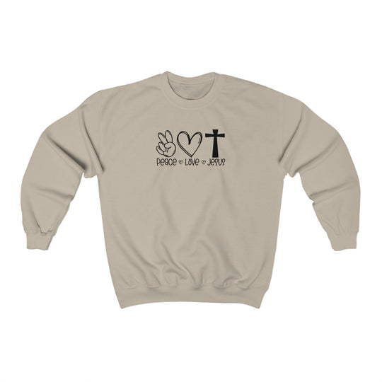 Peace, Love, Jesus-  Heavy Blend™ Crewneck Sweatshirt - huserdesigns
