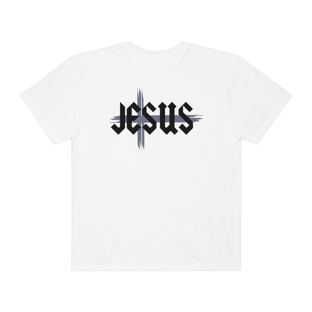 Relaxed fit Jesus Tee, 100% ring-spun cotton. Soft-washed, garment-dyed fabric for coziness. Double-needle stitching, no side-seams for durability and shape retention. Sizes: S-3XL.