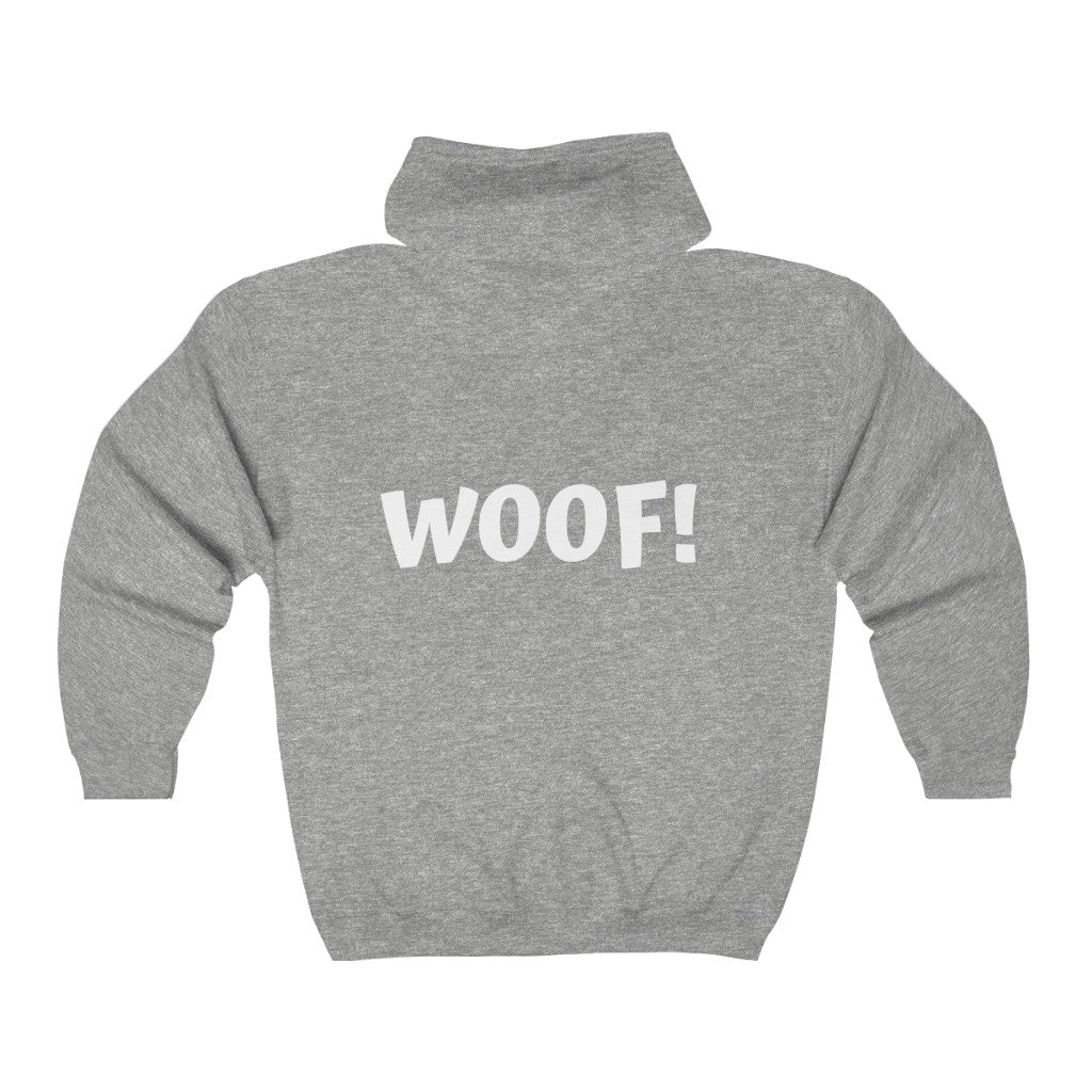WOOF-  Unisex Heavy Blend™ Full Zip Hooded Sweatshirt - huserdesigns