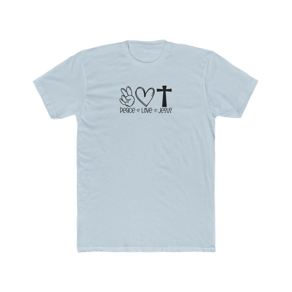 Peace, Love, Jesus-  Cotton Crew Tee - huserdesigns