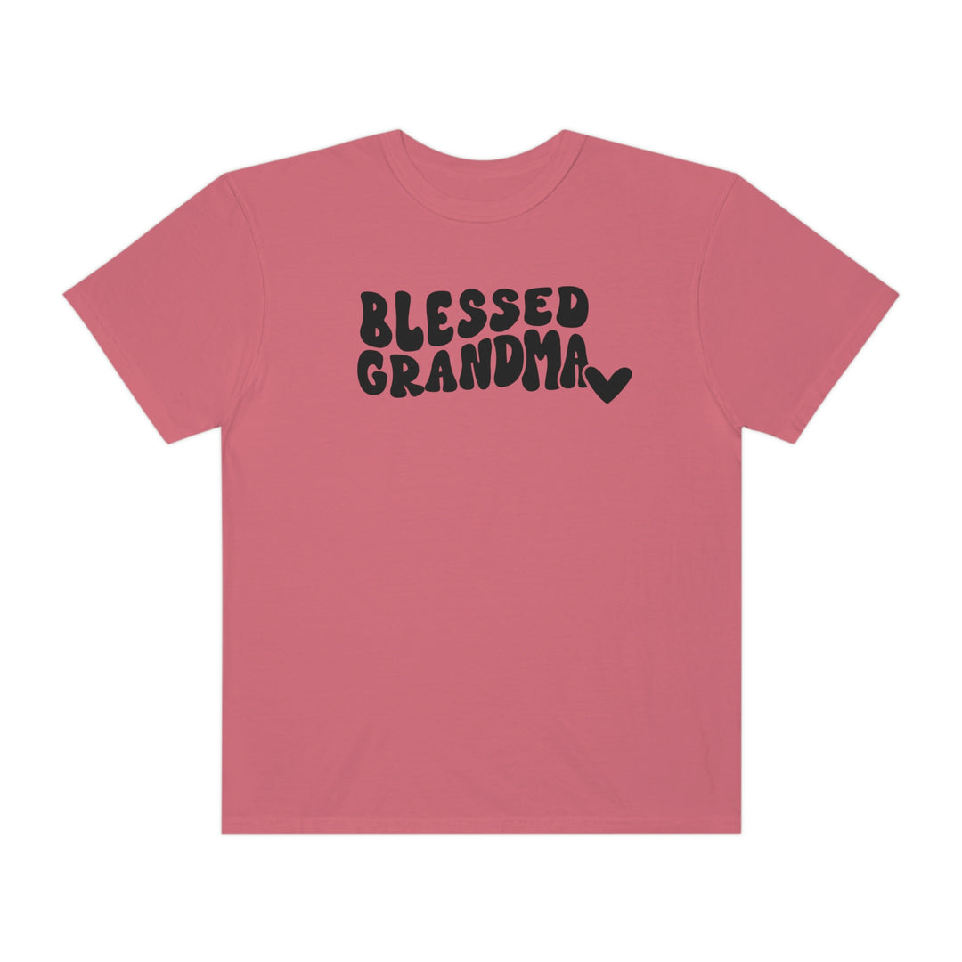Relaxed fit Blessed Grandma Tee, 100% ring-spun cotton. Soft-washed, garment-dyed fabric for coziness. Double-needle stitching for durability, tubular shape retention. Sizes S-3XL.