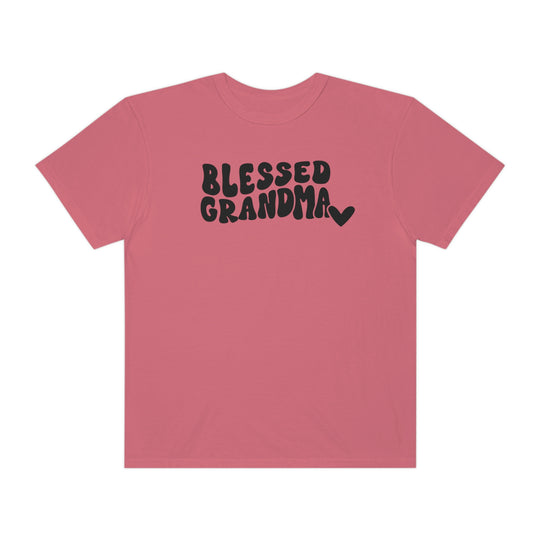 Relaxed fit Blessed Grandma Tee, 100% ring-spun cotton. Soft-washed, garment-dyed fabric for coziness. Double-needle stitching for durability, tubular shape retention. Sizes S-3XL.
