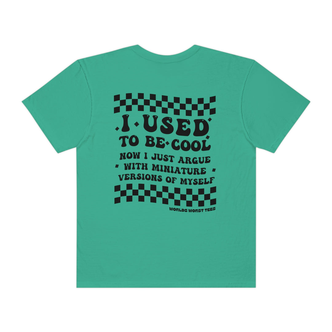Relaxed fit I Used to Be Cool Mom Tee, 100% ring-spun cotton. Garment-dyed for coziness, double-needle stitching for durability, no side-seams for shape retention. Sizes S to 3XL.