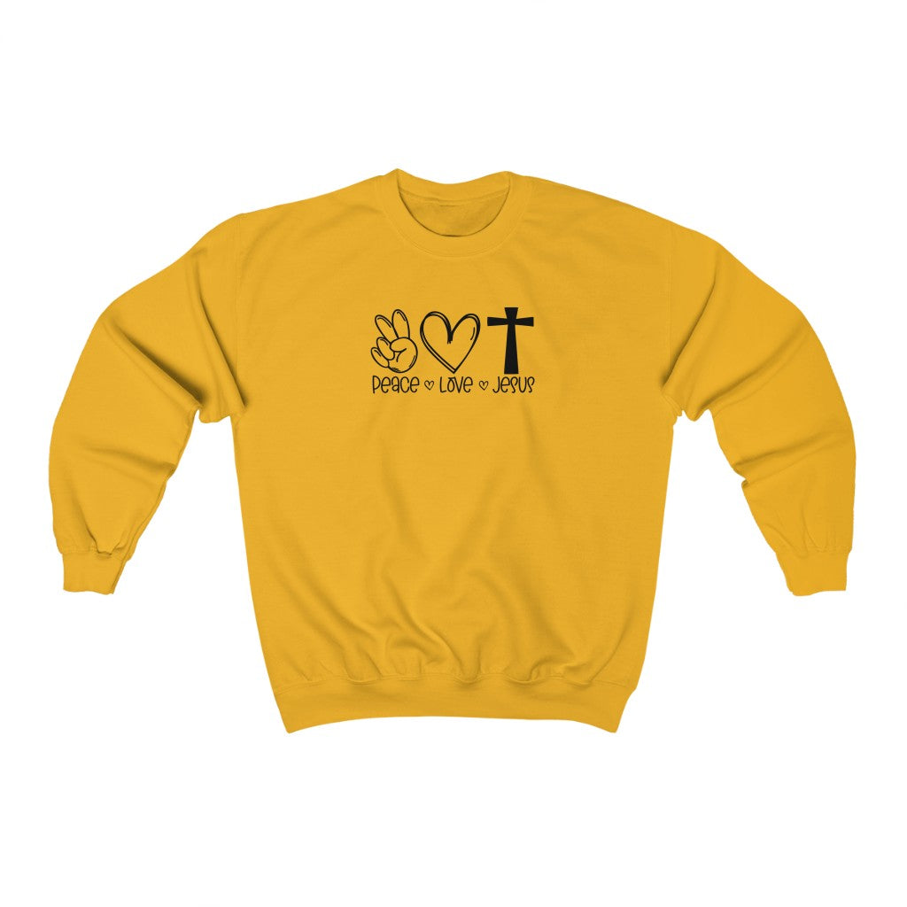 Peace, Love, Jesus-  Heavy Blend™ Crewneck Sweatshirt - huserdesigns