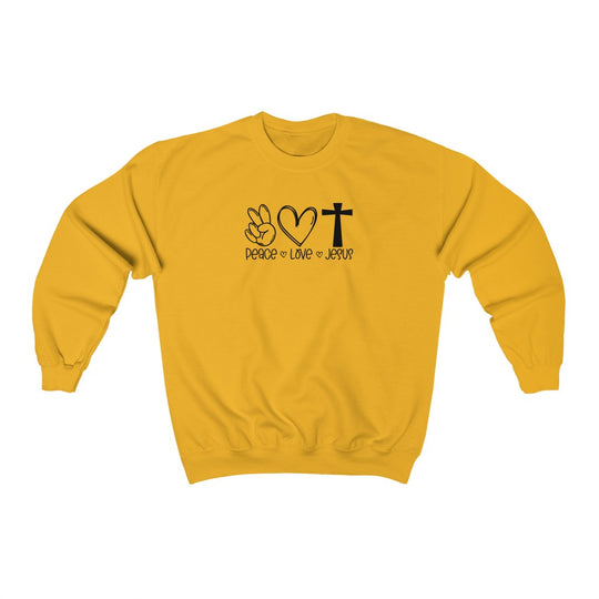 Peace, Love, Jesus-  Heavy Blend™ Crewneck Sweatshirt - huserdesigns