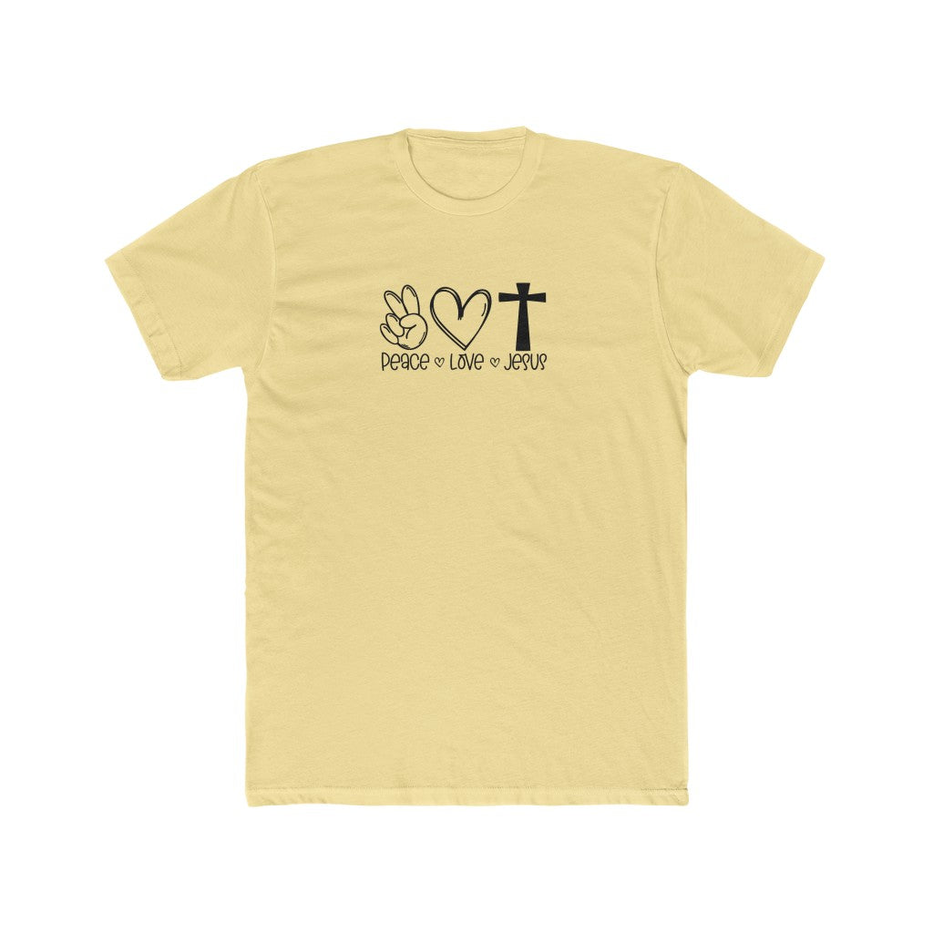Peace, Love, Jesus-  Cotton Crew Tee - huserdesigns