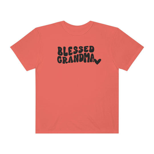 Blessed Grandma Tee: Red shirt with black text, 100% ring-spun cotton, medium weight, relaxed fit, durable double-needle stitching, seamless design for comfort.