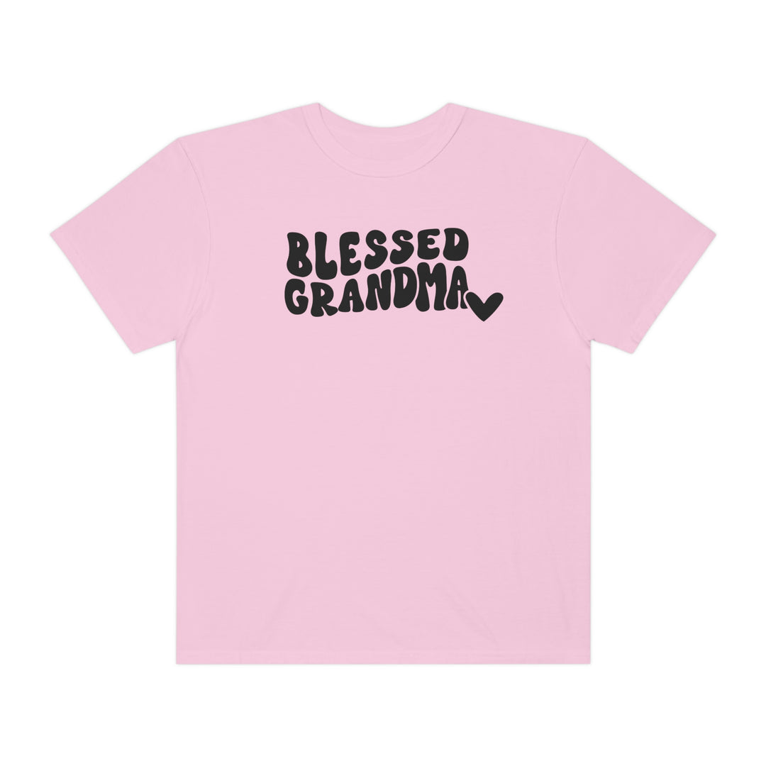 Relaxed fit Blessed Grandma Tee, 100% ring-spun cotton, garment-dyed for coziness. Double-needle stitching, no side-seams for durability and shape retention. Perfect for daily wear.