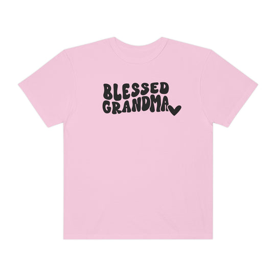 Relaxed fit Blessed Grandma Tee, 100% ring-spun cotton, garment-dyed for coziness. Double-needle stitching, no side-seams for durability and shape retention. Perfect for daily wear.