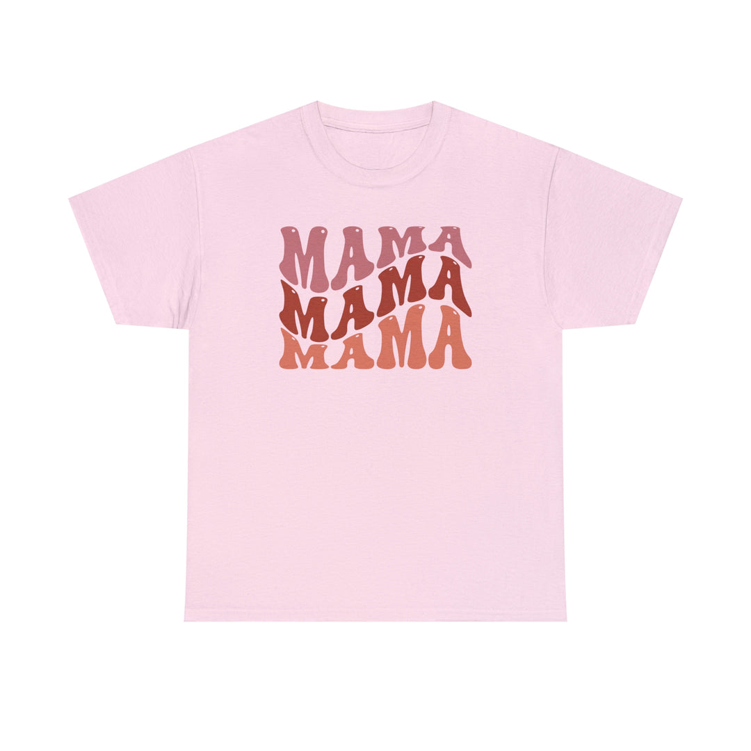 A classic Mama Tee in pink, featuring durable construction, ribbed collar, and versatile sizing. Unisex heavy cotton fabric for a comfortable, casual staple. From Worlds Worst Tees.