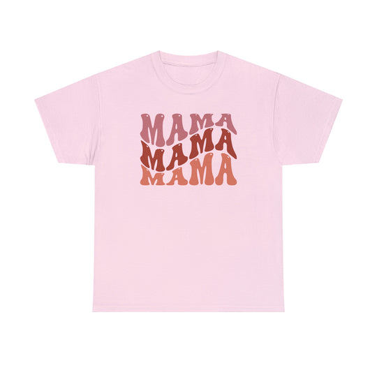 A classic Mama Tee in pink, featuring durable construction, ribbed collar, and versatile sizing. Unisex heavy cotton fabric for a comfortable, casual staple. From Worlds Worst Tees.
