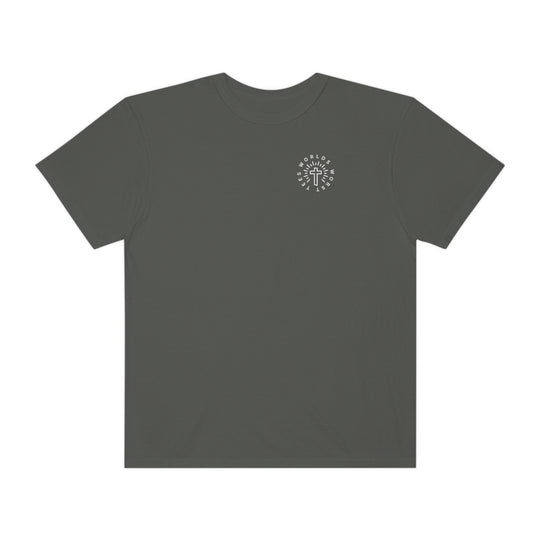 A relaxed fit Blessed Mom Tee, crafted from 100% ring-spun cotton. Garment-dyed for extra coziness, featuring double-needle stitching for durability and a seamless design for a tubular shape.