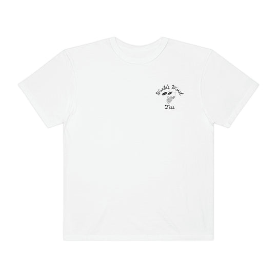 Relaxed fit Bait Fishin Tee, 100% ring-spun cotton. Soft-washed, durable, with double-needle stitching. No side-seams for a tubular shape. Garment-dyed white t-shirt with logo.