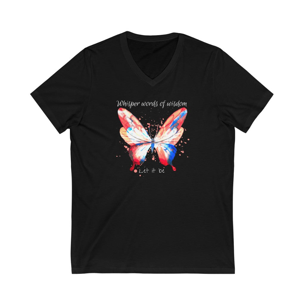 Whisper Words of Wisdom-  V-Neck Tee - huserdesigns
