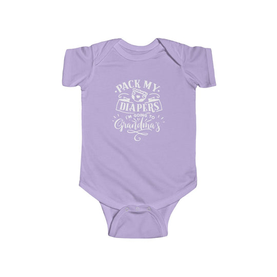 Pack My Diapers I'm Going to Grandma's-  Infant Onesie - huserdesigns