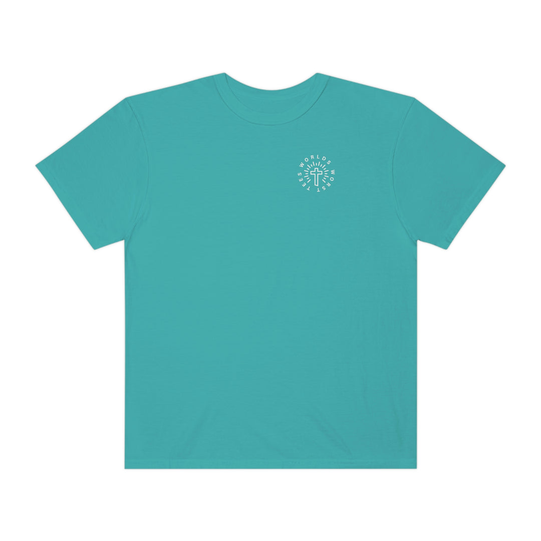 Relaxed fit Blessed Mom Tee, garment-dyed in soft ring-spun cotton. Double-needle stitching for durability, no side-seams for a tubular shape. Medium weight, cozy, and versatile.